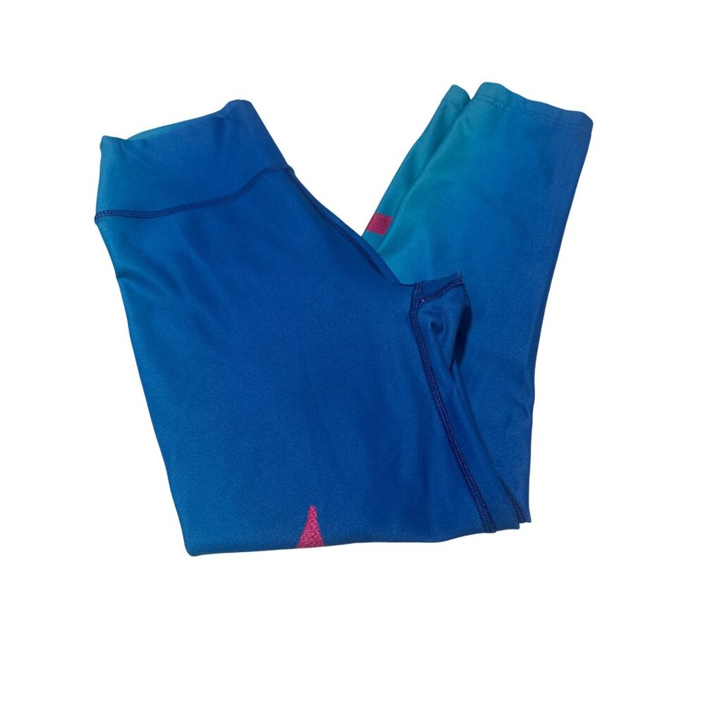 Wear It To Heart Radiant Lily 7/8 High Waist Leggings Blue Teal Ombre Small - Picture 2 of 7